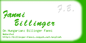 fanni billinger business card